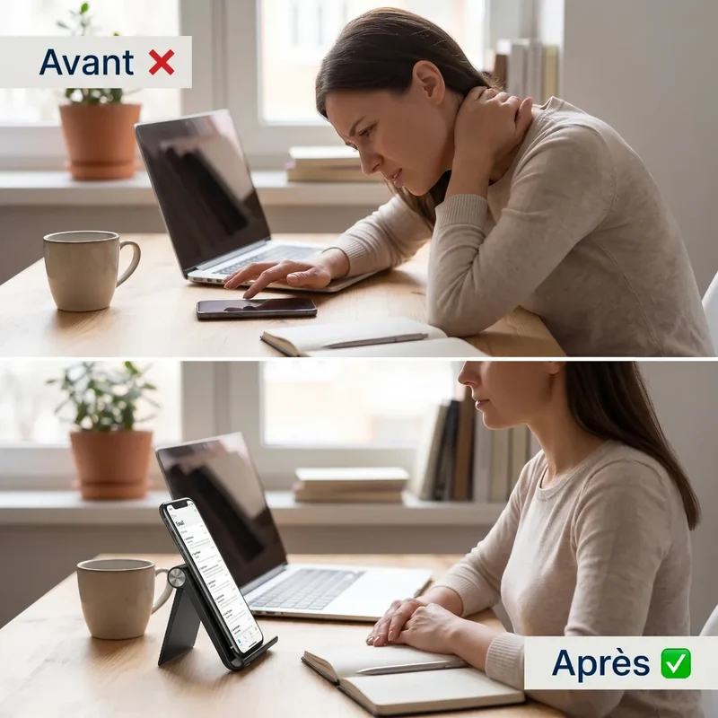 Support Téléphone AeroPivot - Pliable & Réglable - Idéal Bureau & Maison