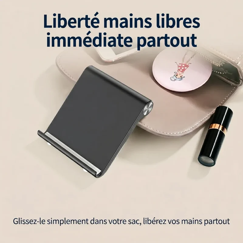 Support Téléphone AeroPivot - Pliable & Réglable - Idéal Bureau & Maison