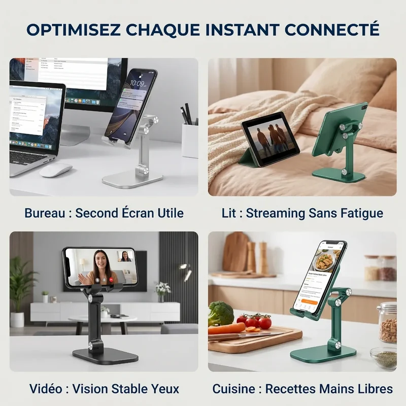 Support téléphone ApexFlex Pro Pliable - Soulage la Nuque & Optimise la Visibilité