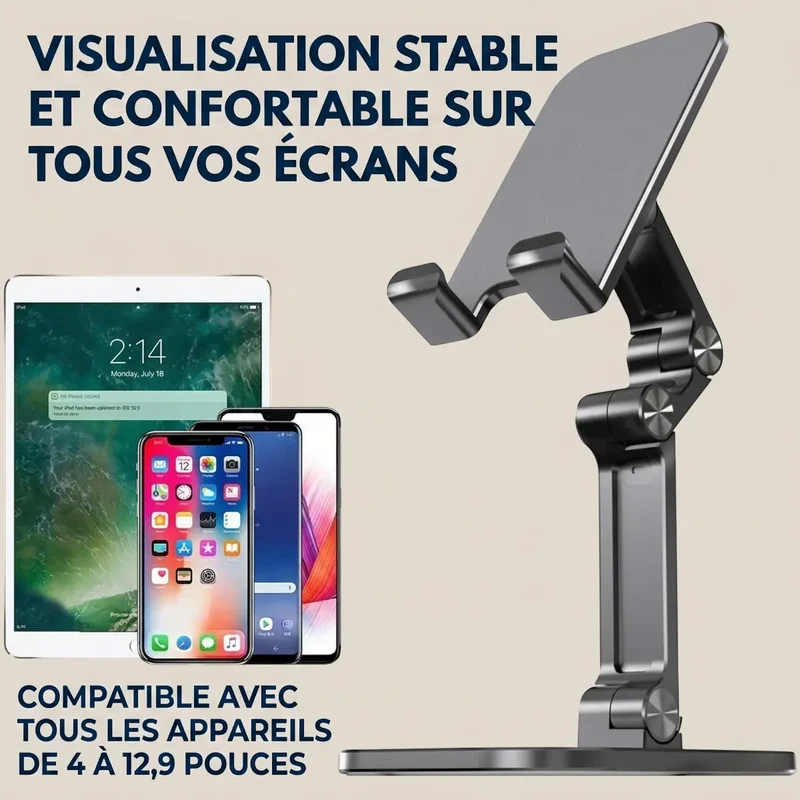 Support téléphone ApexFlex Pro Pliable - Soulage la Nuque & Optimise la Visibilité