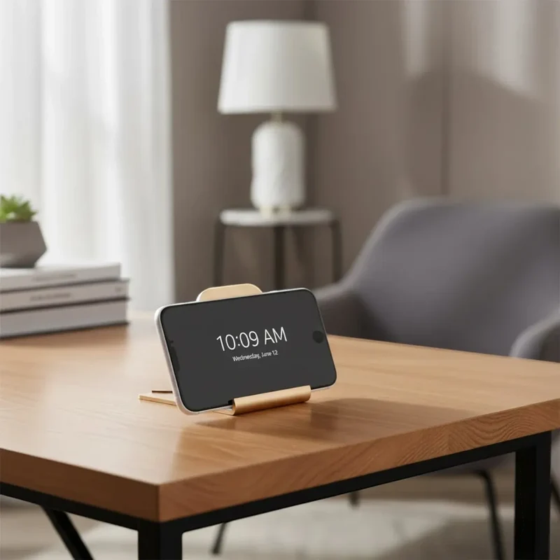 Support téléphone SlimErgo X en Aluminium Pliable pour Bureau et Lit : Posture Optimale et Notifications Instantanées