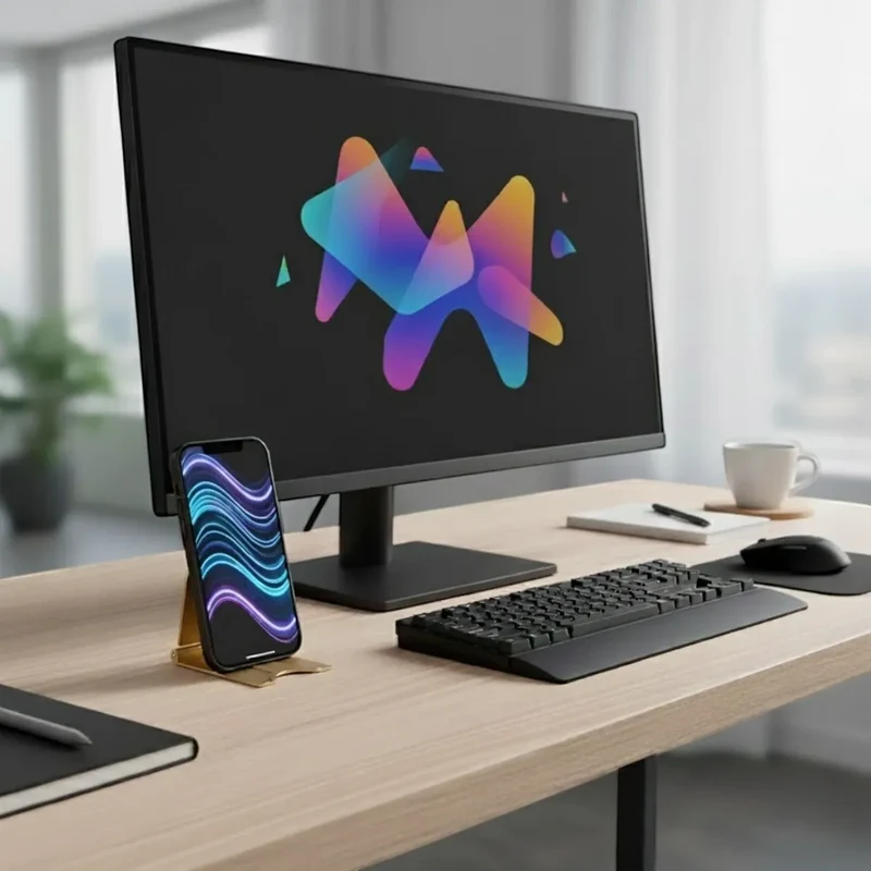 Support téléphone SlimErgo X en Aluminium Pliable pour Bureau et Lit : Posture Optimale et Notifications Instantanées