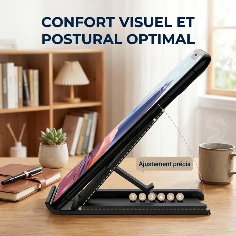 Support téléphone CosyDock Pure en polymère pliable pour bureau et lit