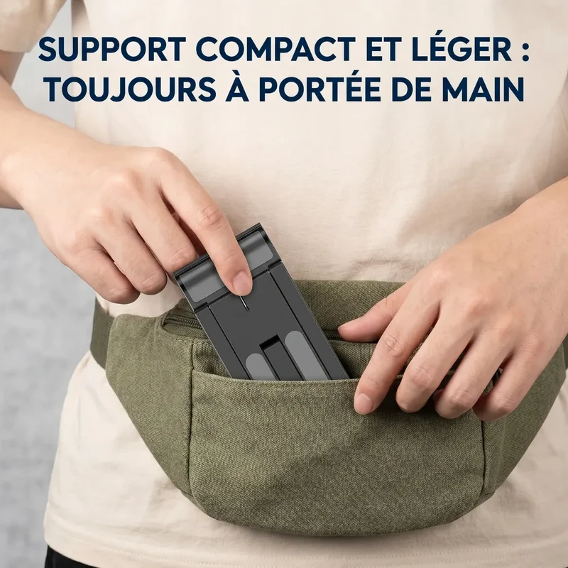 Support téléphone CosyDock Pure en polymère pliable pour bureau et lit
