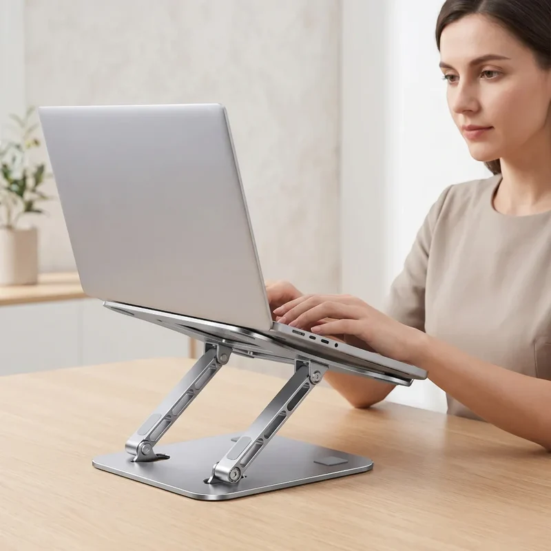 Support PC portable AeroSteel Pro - Acier Carbone Inclinable - Posture & Refroidissement