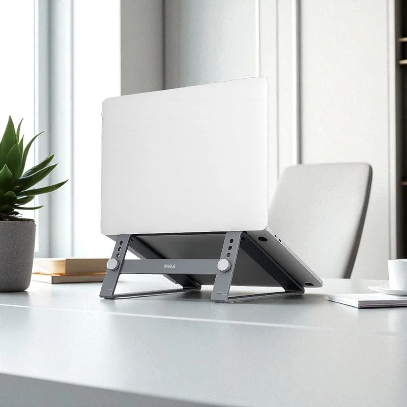 Support Ordinateur Portable en Aluminium – Ultra Stable, Réglable 4 Hauteurs, Ventilation Optimisée (jusqu’à 10 kg)