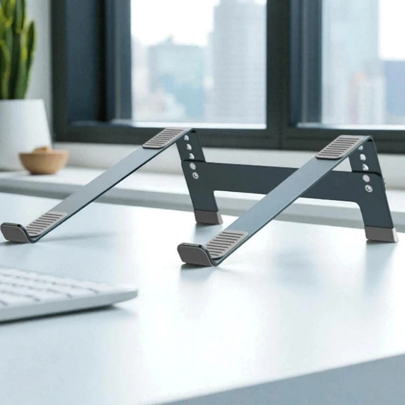 Support Ordinateur Portable en Aluminium – Ultra Stable, Réglable 4 Hauteurs, Ventilation Optimisée (jusqu’à 10 kg)