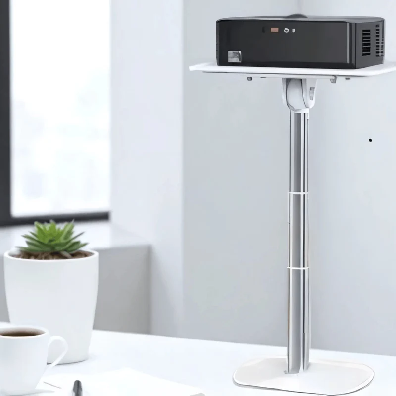 Support Ordinateur Portable Blanc Télescopique - Hauteur 30-55 cm, Inclinaison 0-55°, Alliage d’Aluminium Premium