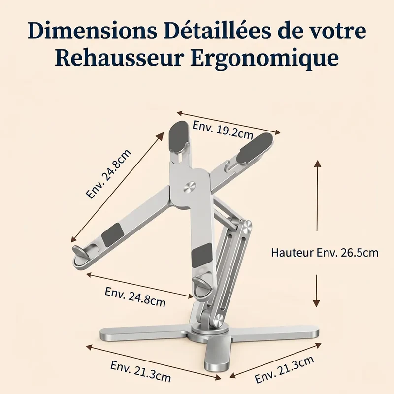 Support PC portable AeroAxis 360 en Alliage d'Aluminium - Rotatif et Ajustable - Ergonomie et Performance Absolue