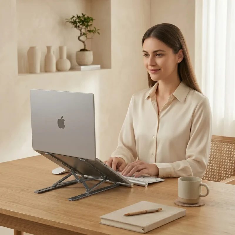 Support PC portable AeroRise Aluminium Inclinable - Confort & Posture ergonomique