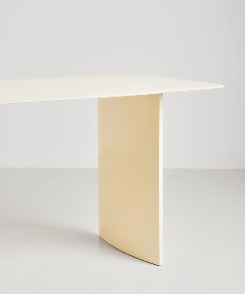Mesa de Comedor en Cristal y Acero Cromado Landa
