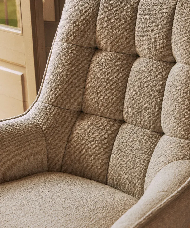 Sillón giratorio de tejido suave Alvar