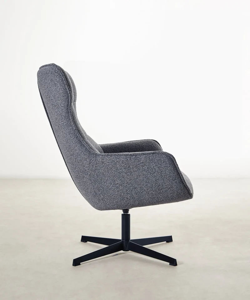 Sillón tapizado en tela bouclé Elsa
