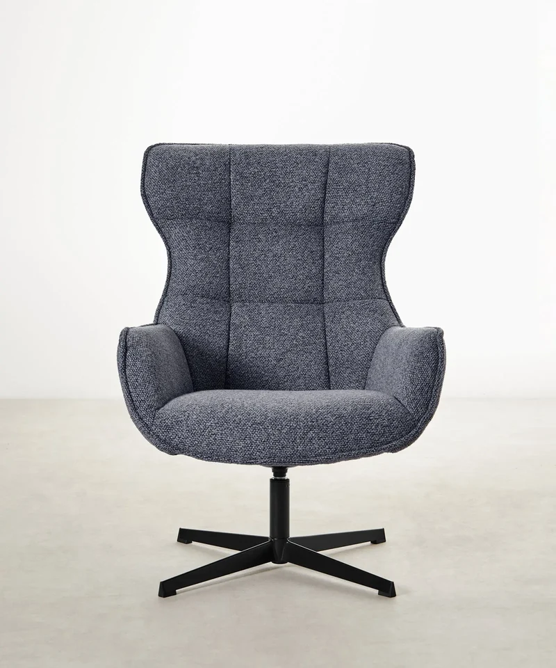 Sillón tapizado en tela bouclé Elsa