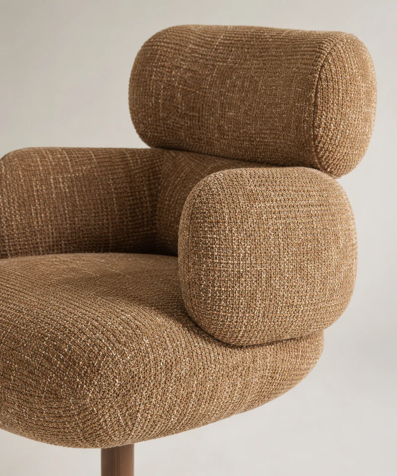 Sillón Giratorio Tapizado Theo