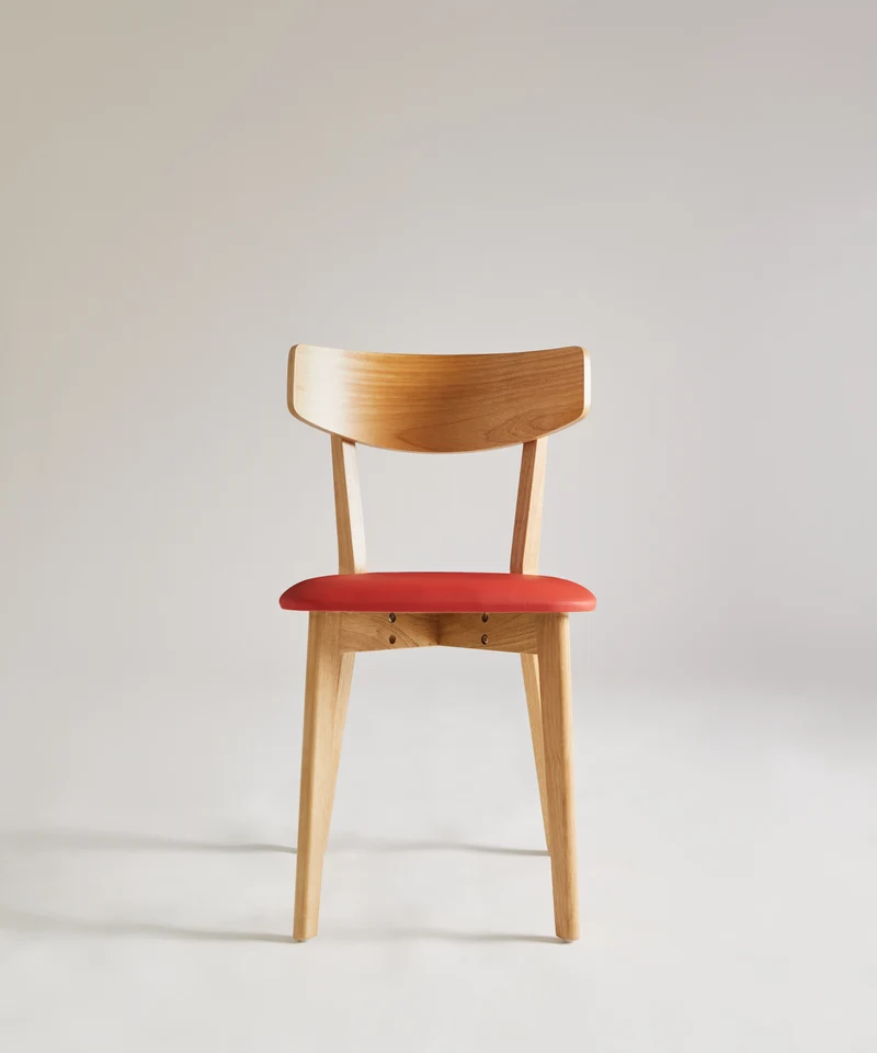 Silla de Comedor de Madera Maciza y Tapizada Aria