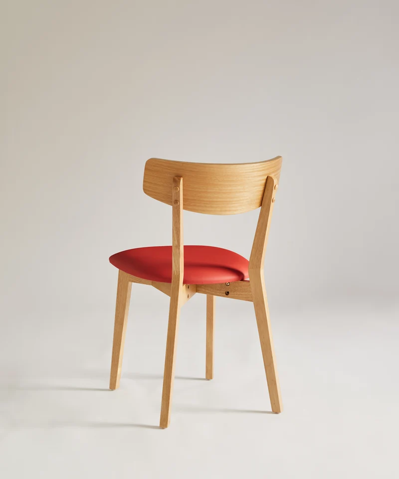 Silla de Comedor de Madera Maciza y Tapizada Aria