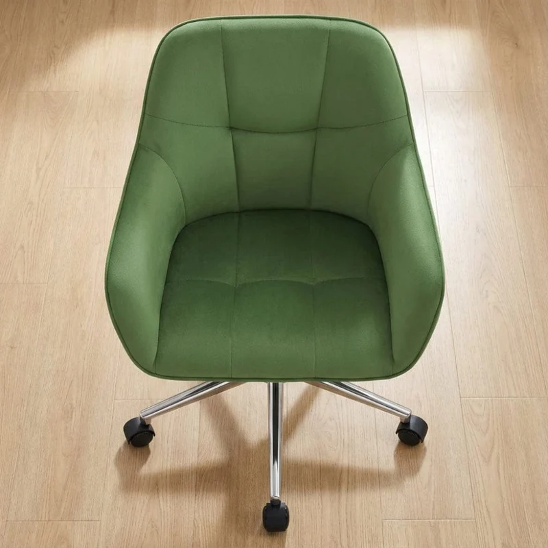 Chaise de Bureau Velours Pivotante - Confortable et Réglable
