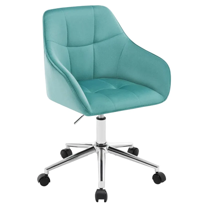 Chaise de Bureau Velours Pivotante - Confortable et Réglable
