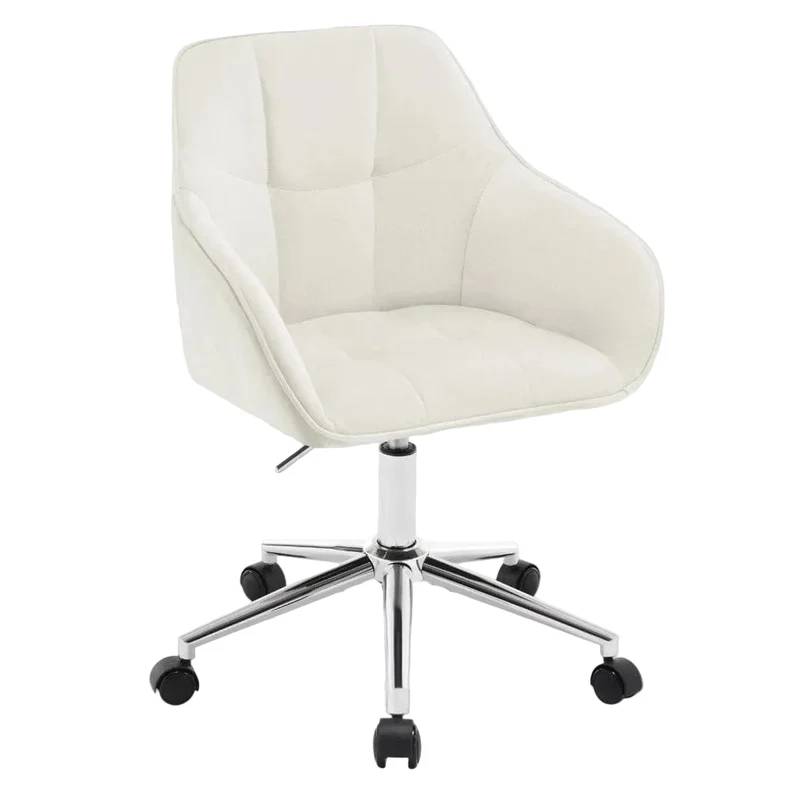 Chaise de Bureau Velours Pivotante - Confortable et Réglable