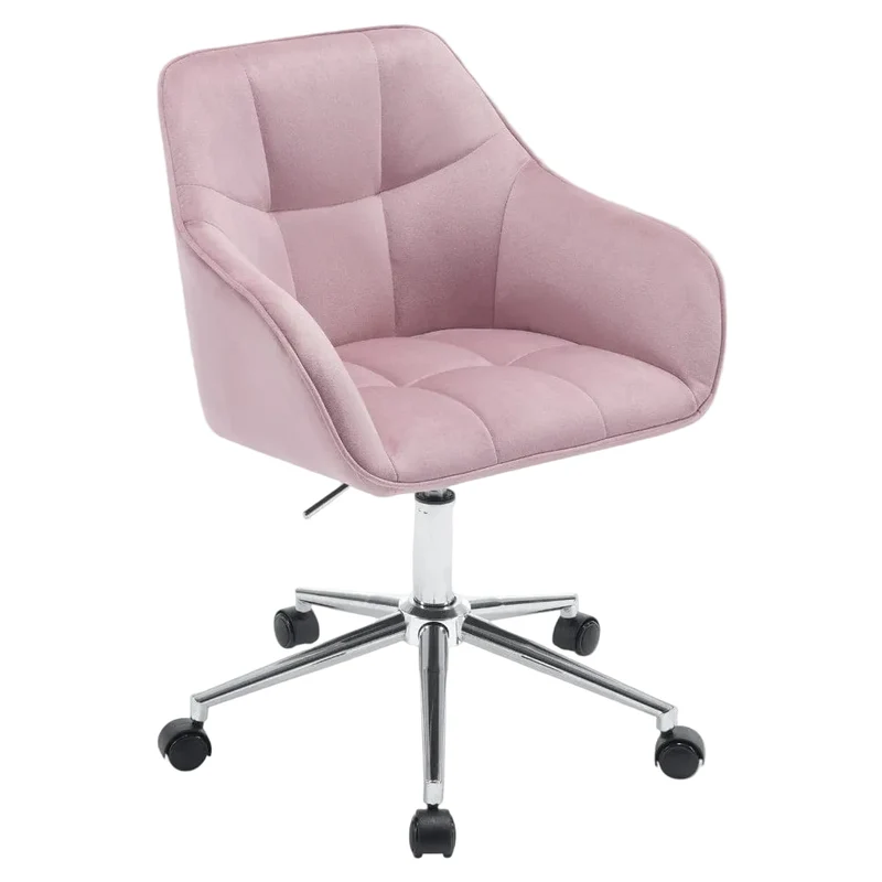 Chaise de Bureau Velours Pivotante - Confortable et Réglable