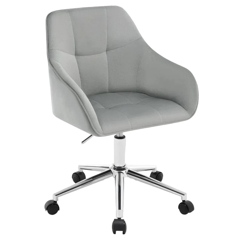 Chaise de Bureau Velours Pivotante - Confortable et Réglable