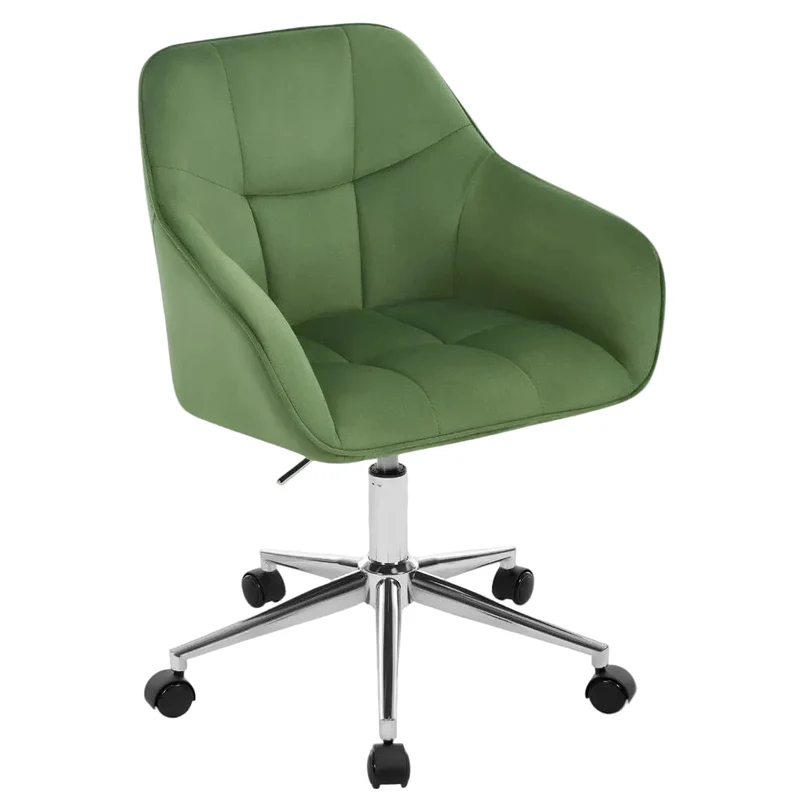 Chaise de Bureau Velours Pivotante - Confortable et Réglable