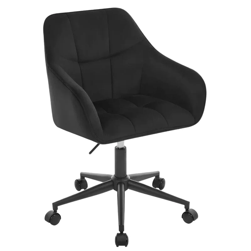 Chaise de Bureau Velours Pivotante - Confortable et Réglable