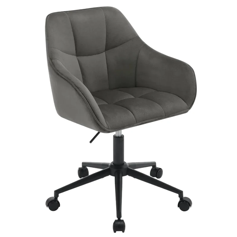 Chaise de Bureau Velours Pivotante - Confortable et Réglable