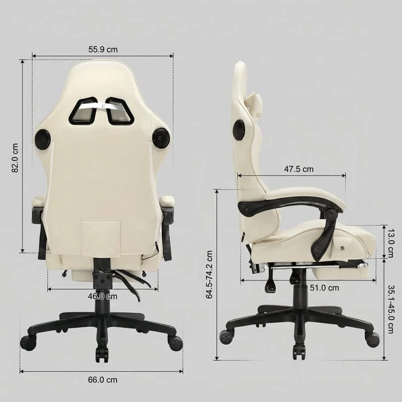 Siège de Bureau Ergonomique Ultra-Confort : Audio Bluetooth 5.1 & Repose-Pieds Intégré – L'Expérience Cockpit Immersive