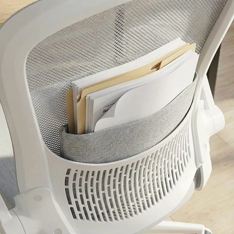 Chaise Ergonomique de Bureau avec Accoudoirs Rabattables et Rangement Intégré