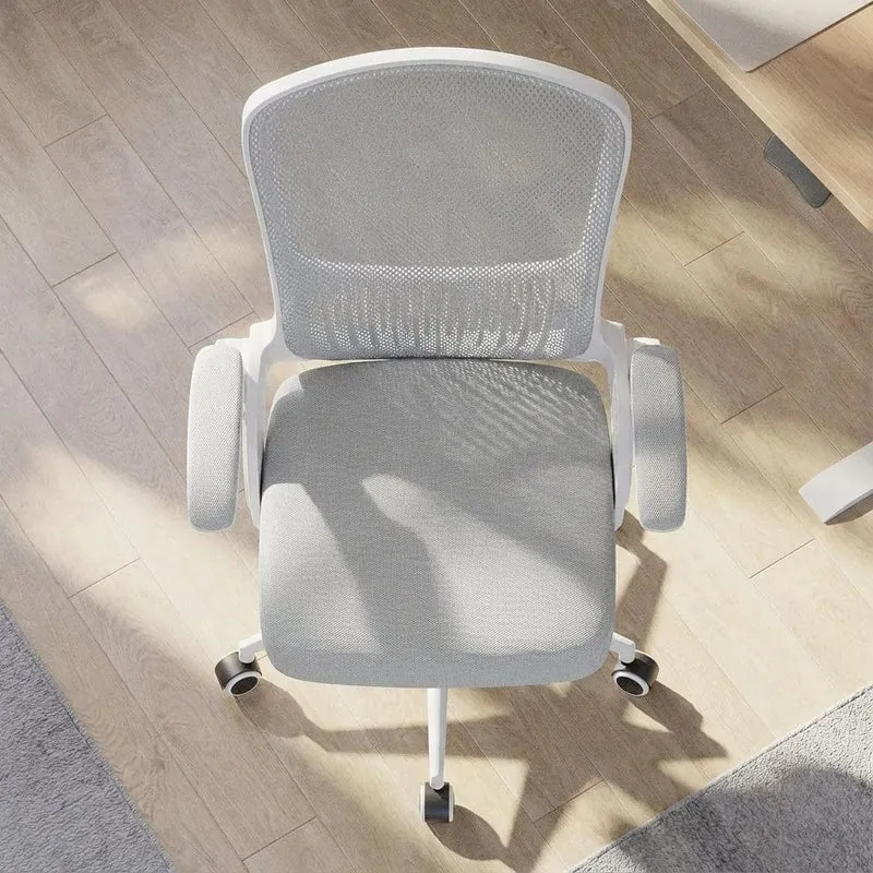 Chaise Ergonomique de Bureau avec Accoudoirs Rabattables et Rangement Intégré