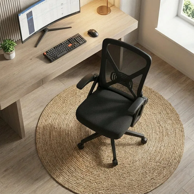 Chaise Ergonomique de Bureau avec Support Lombaire Ajustable et Accoudoirs Relevables