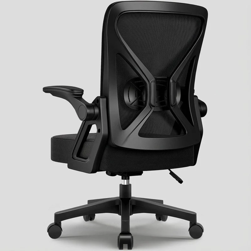 Chaise Ergonomique de Bureau avec Support Lombaire Ajustable et Accoudoirs Relevables