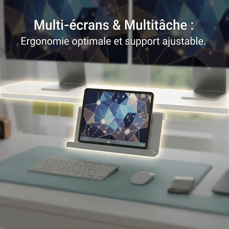 Bureau Assis-Debout Électrique avec Support Moniteur et Rangements Intégrés