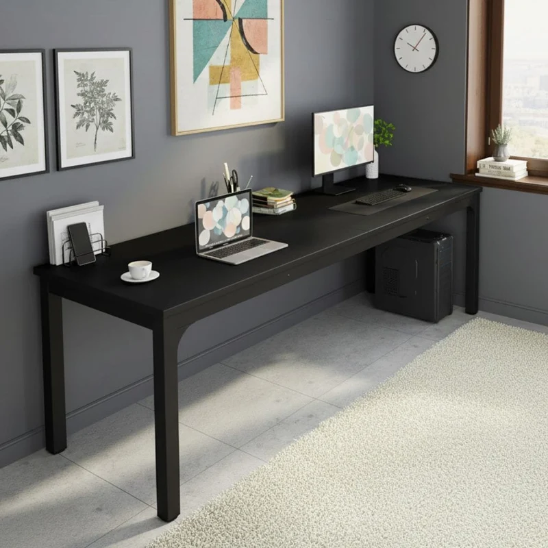Bureau Bois Double 200 cm - Station de Travail 2 Personnes