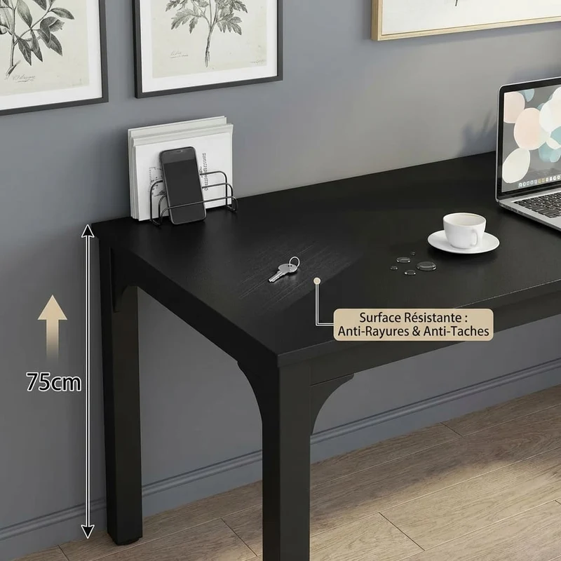 Bureau Bois Double 200 cm - Station de Travail 2 Personnes