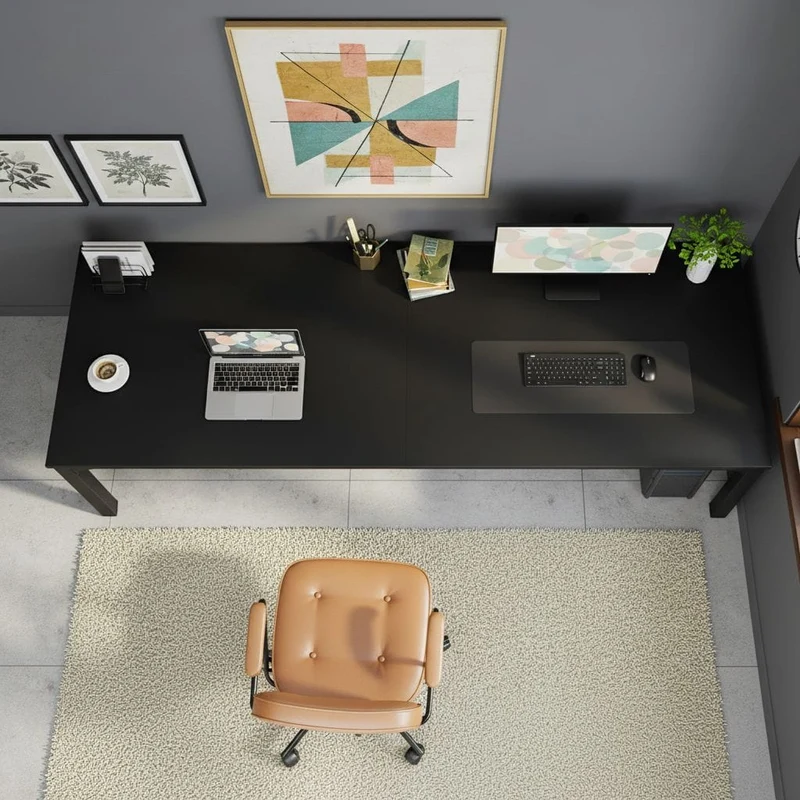 Bureau Bois Double 200 cm - Station de Travail 2 Personnes
