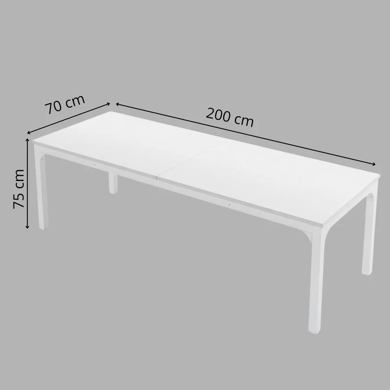 Bureau Bois Double 200 cm - Station de Travail 2 Personnes