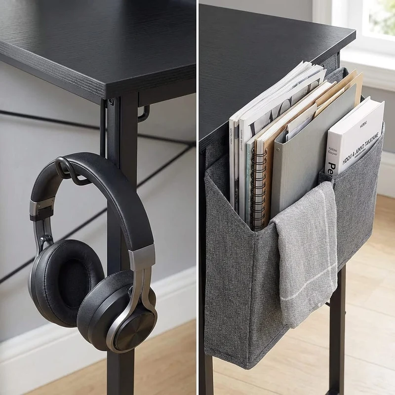 Bureau Bois MDF Compact avec Rangement - 100cm/120cm