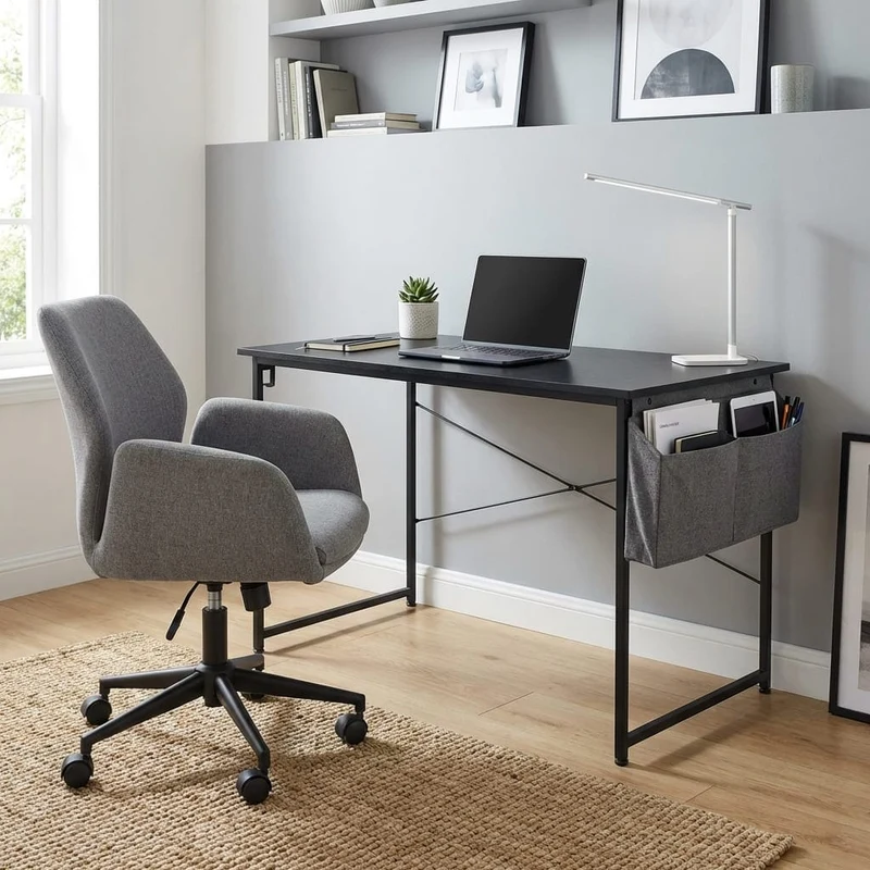 Bureau Bois MDF Compact avec Rangement - 100cm/120cm