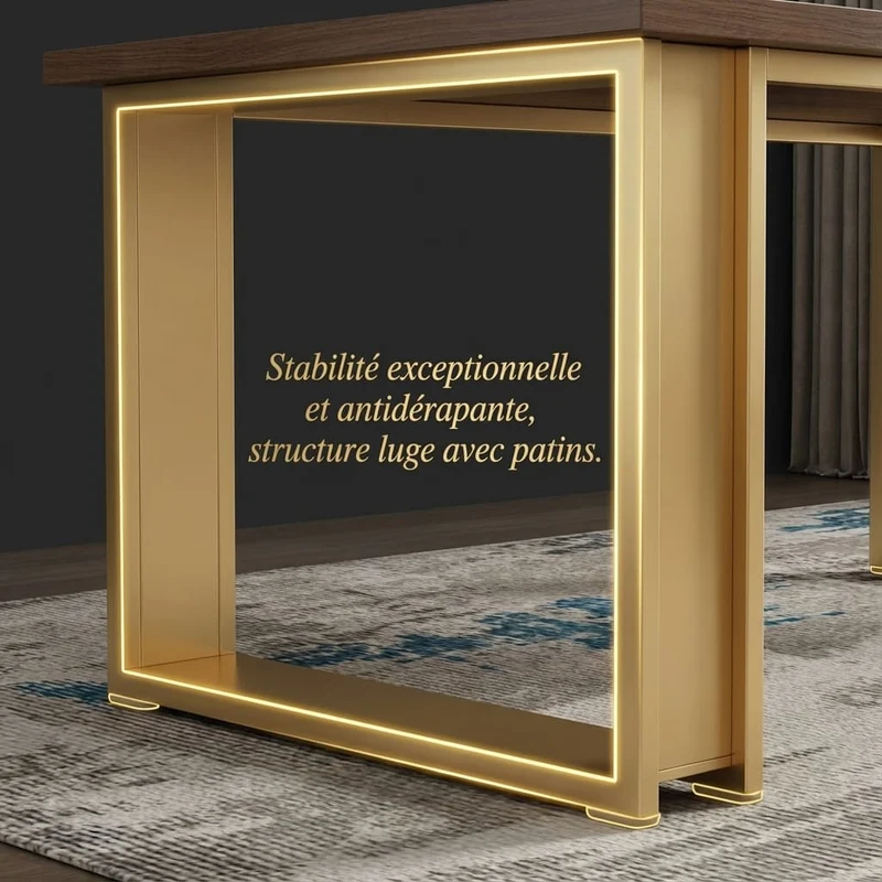Bureau Design en Bois Massif 160 cm – Station de Travail Premium & Structure Luge Ultra-Stable