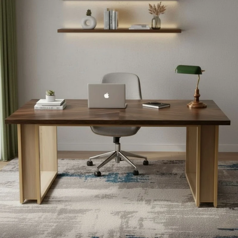 Bureau Design en Bois Massif 160 cm – Station de Travail Premium & Structure Luge Ultra-Stable
