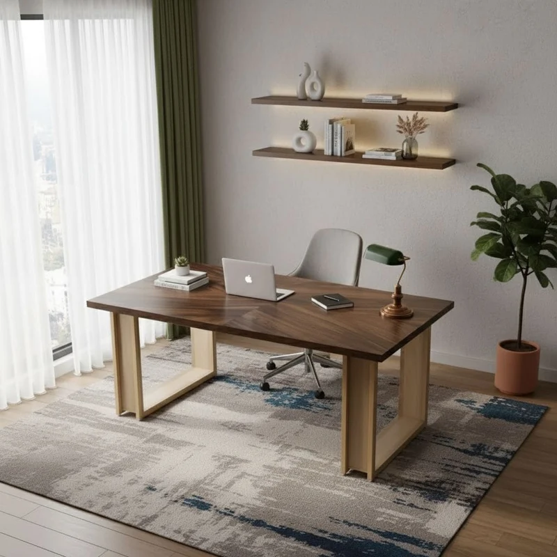 Bureau Design en Bois Massif 160 cm – Station de Travail Premium & Structure Luge Ultra-Stable