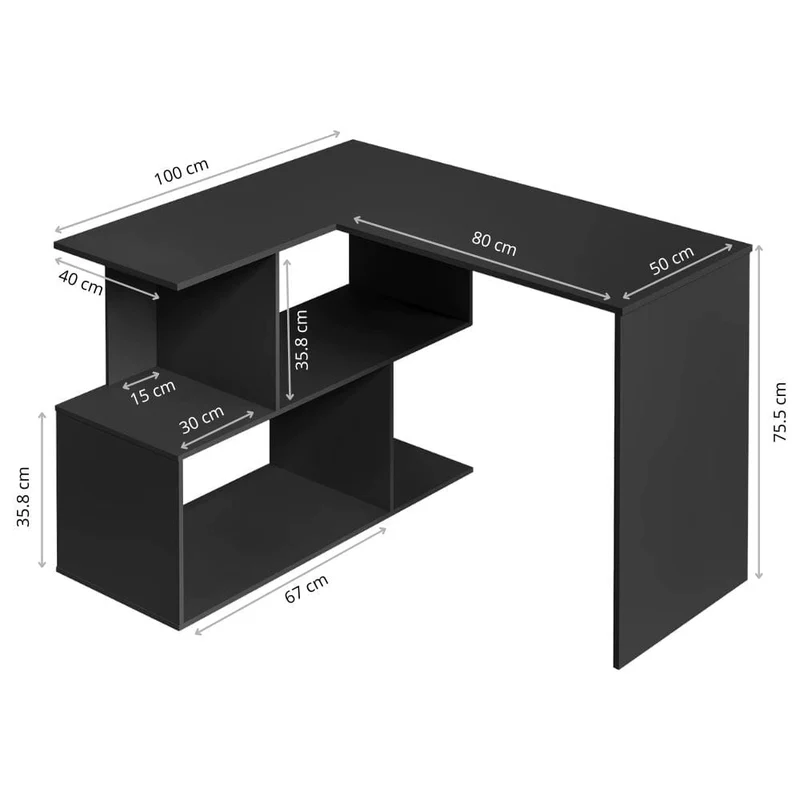 Bureau d'Angle Design 120x100cm : La Station de Travail Ultime avec Rangements Intégrés