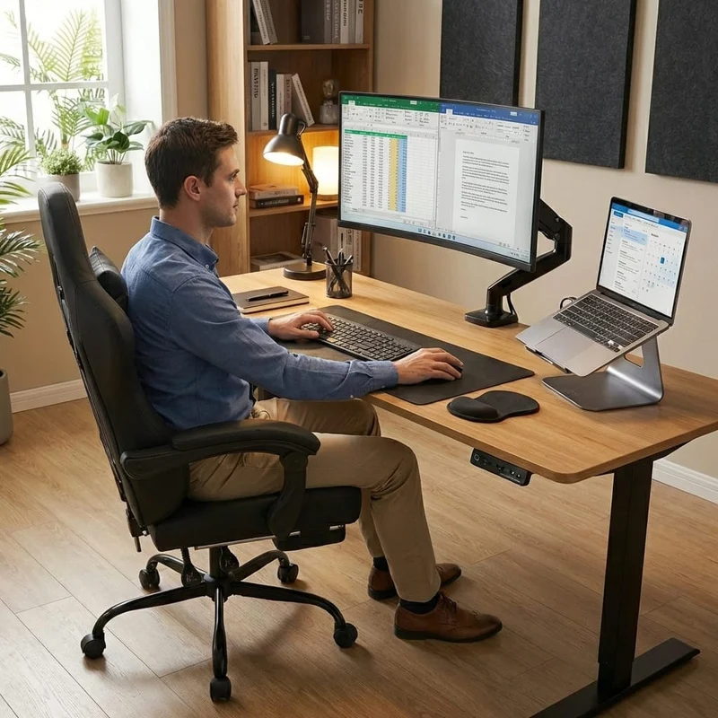 Chaise Gaming Ergonomique avec Repose-Pieds - Style Racing Professionnel