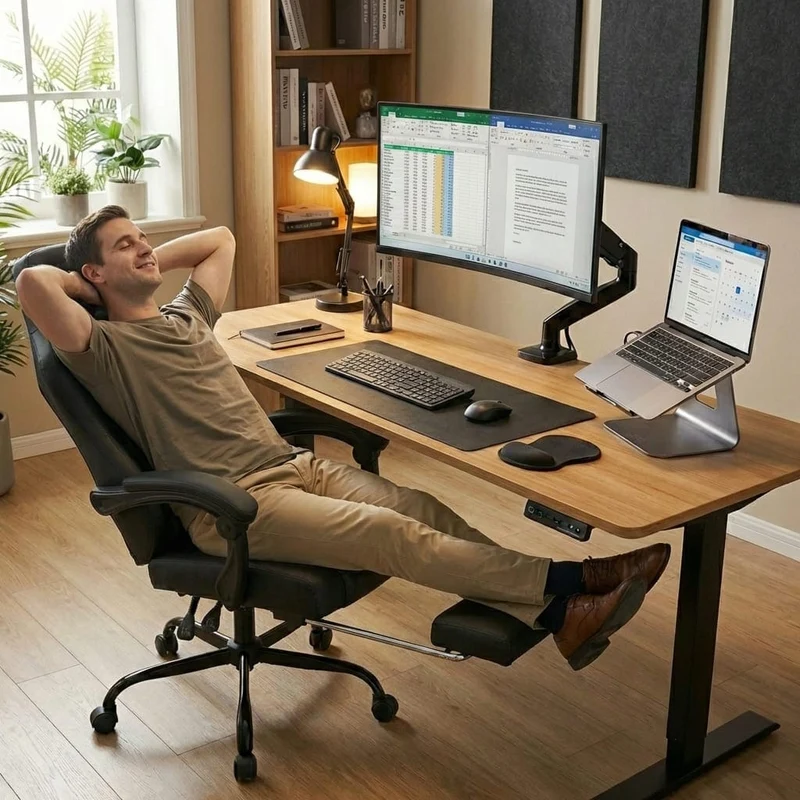 Chaise Gaming Ergonomique avec Repose-Pieds - Style Racing Professionnel