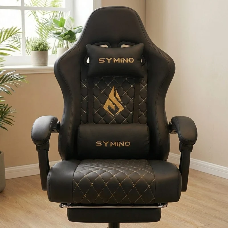 Chaise Gaming Ergonomique avec Repose-Pieds - Style Racing Professionnel