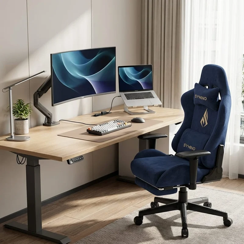 Chaise Gaming Ergonomique avec Repose-Pieds - Fauteuil Bureau Respirant Inclinable 150°