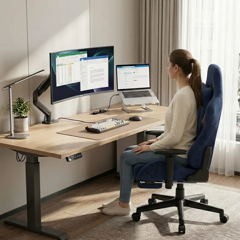 Chaise Gaming Ergonomique avec Repose-Pieds - Fauteuil Bureau Respirant Inclinable 150°